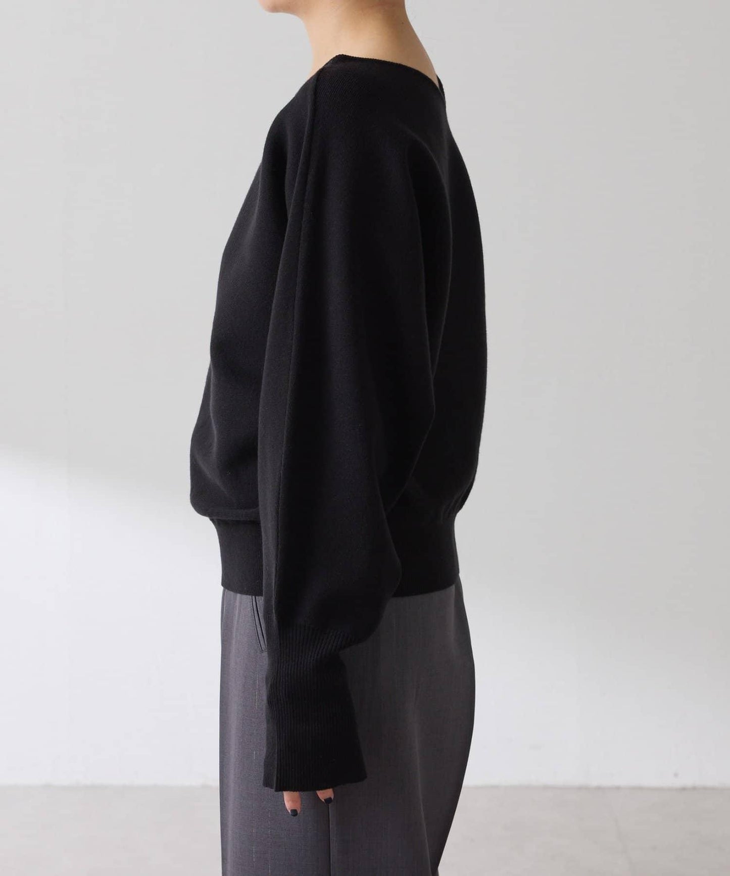 袖口羅紋2WAY蝙蝠袖針織衫