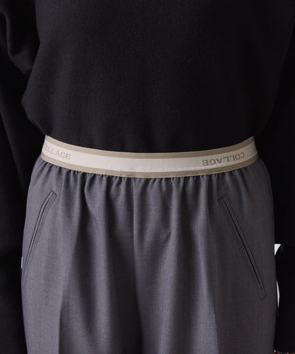 【人氣系列】亮片條紋鬆緊腰帶長褲