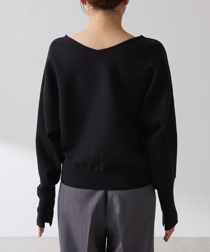 袖口羅紋2WAY蝙蝠袖針織衫