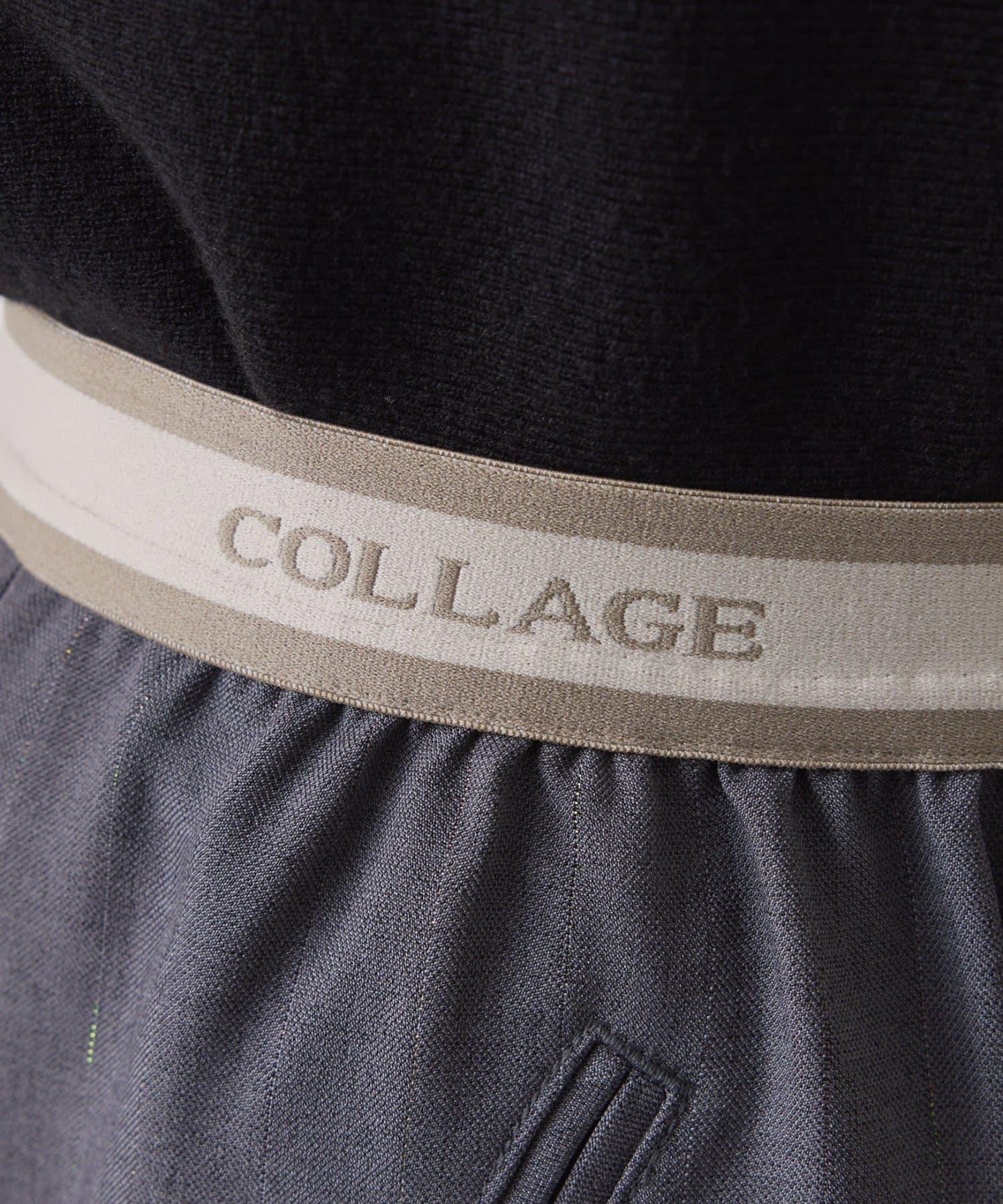 【人氣系列】亮片條紋鬆緊腰帶長褲