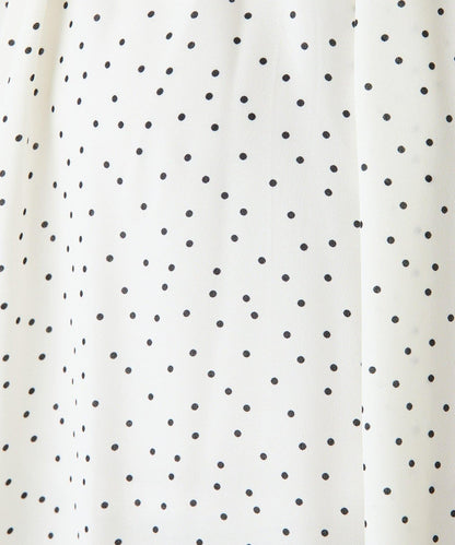 高領褶皺波點襯衫/禮服