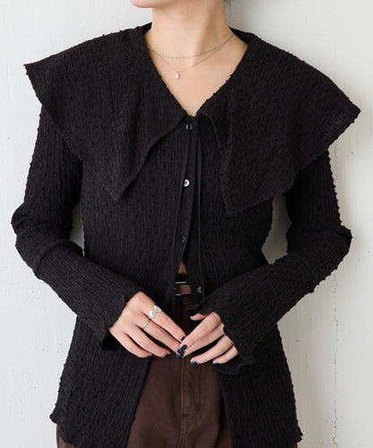 【領子可拆卸】大翻領開衫