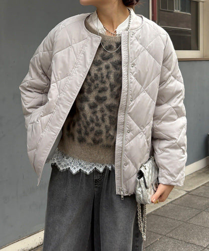 彈力塔夫綢羅紋袖短款羽絨服