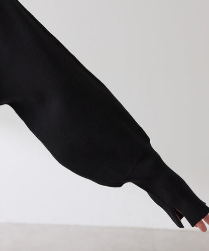 袖口羅紋2WAY蝙蝠袖針織衫