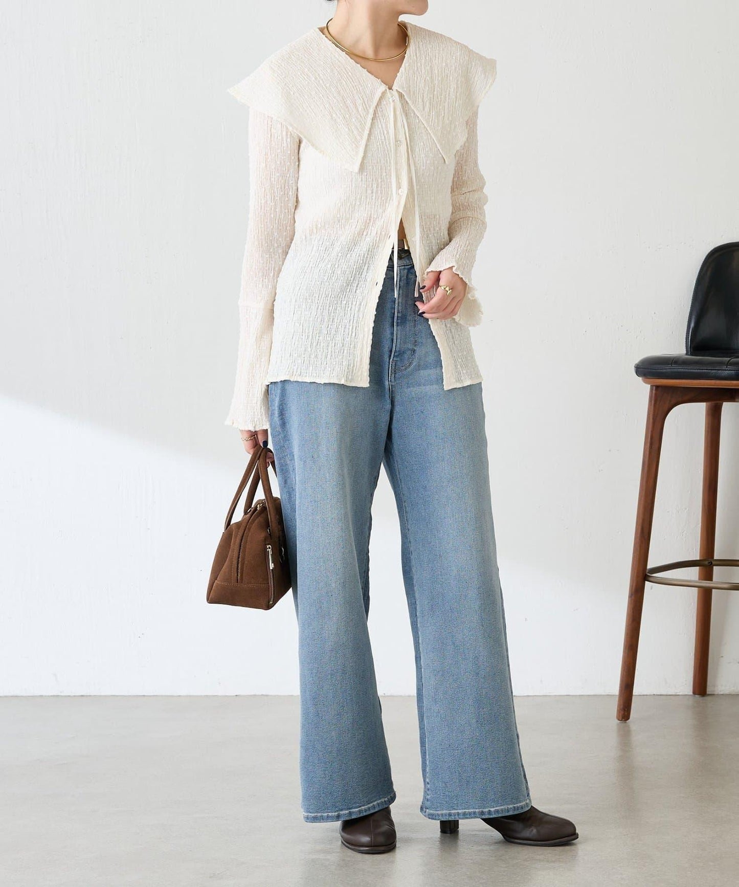 【領子可拆卸】大翻領開衫