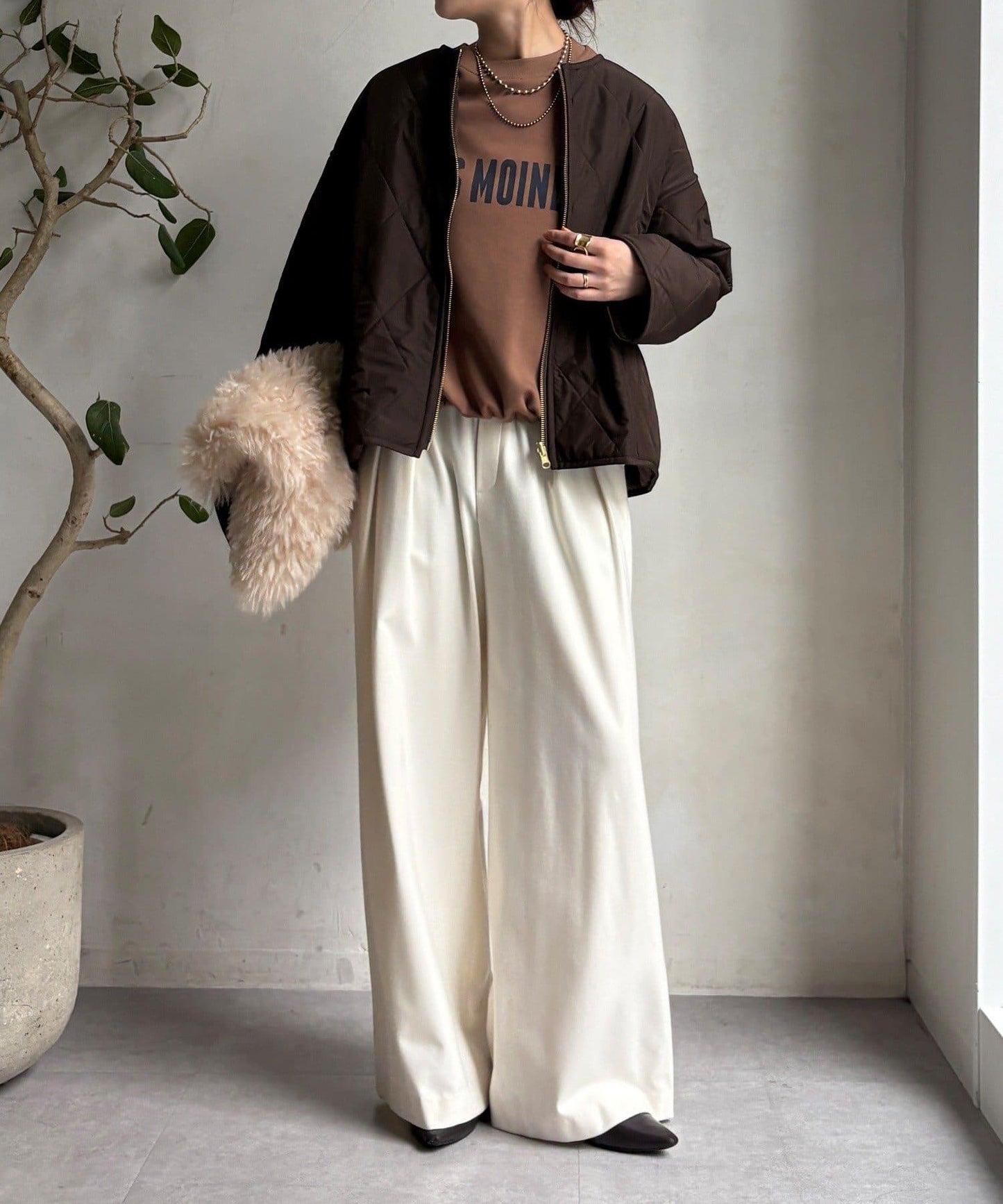 可雙面穿仿毛絎縫大衣