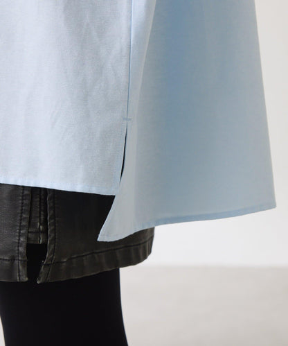 窄領帶裝飾寬鬆襯衫