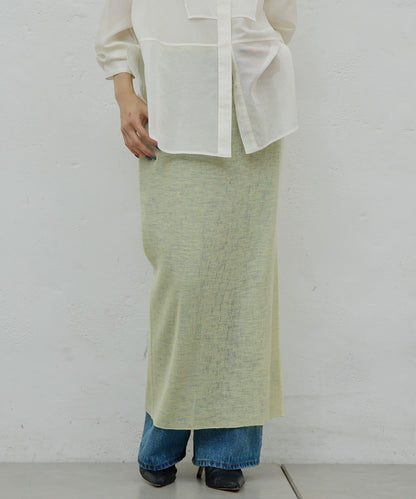 【HERITANOVUM】透視羅紋針織半身裙