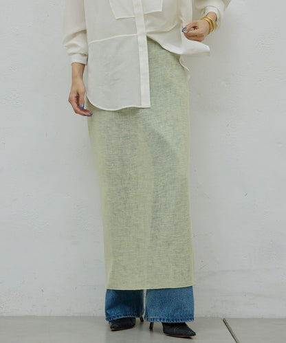 【HERITANOVUM】透視羅紋針織半身裙