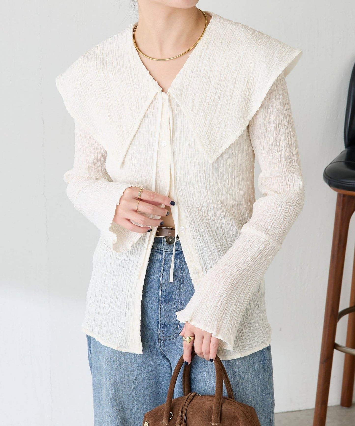 【領子可拆卸】大翻領開衫