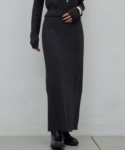 【HERITANOVUM】透視羅紋針織半身裙