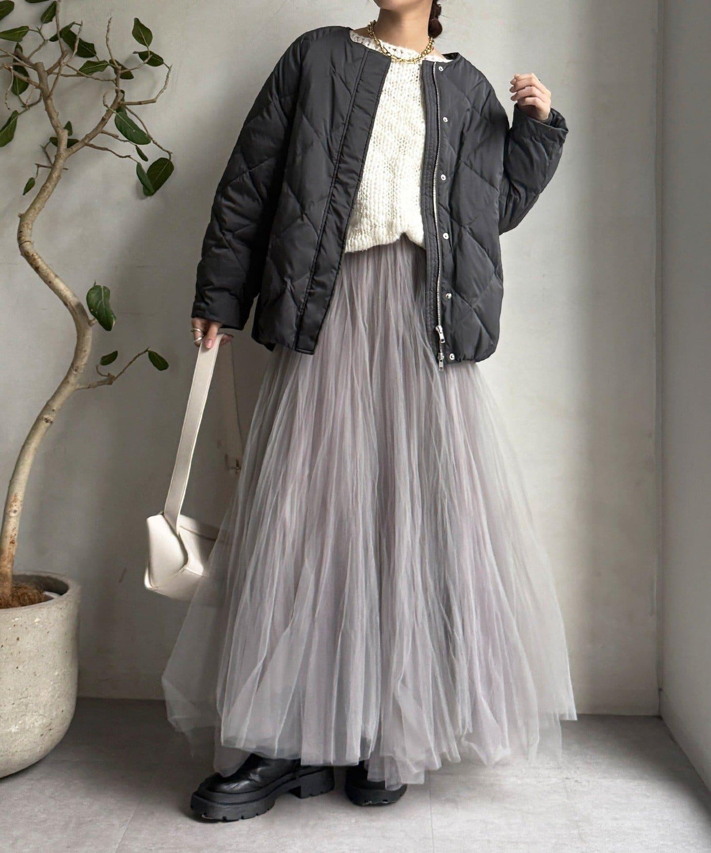 彈力塔夫綢羅紋袖短款羽絨服