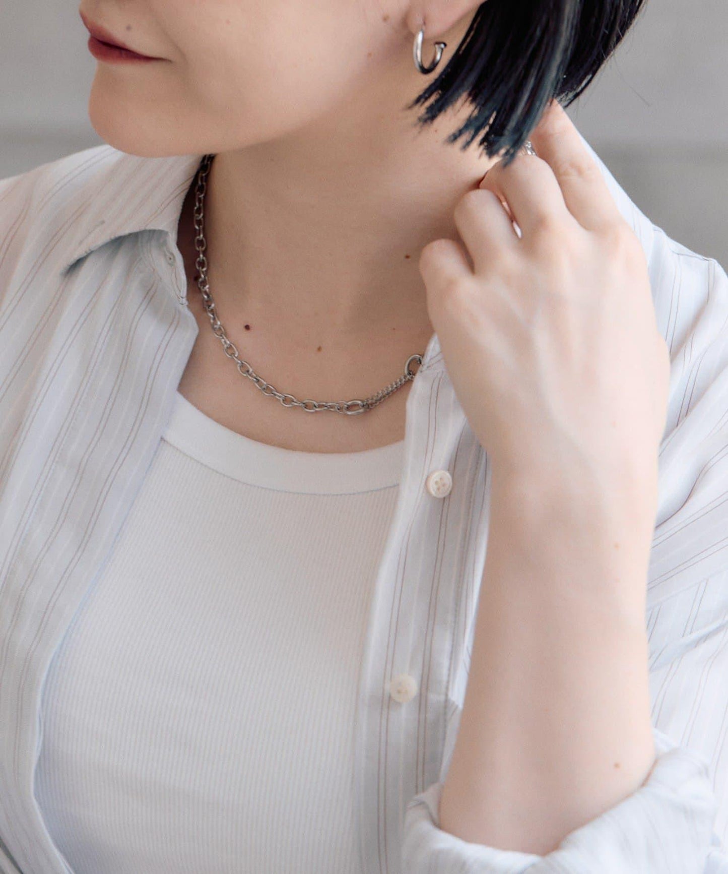 金屬過敏適用/不鏽鋼 跳躍D鏈條項鍊