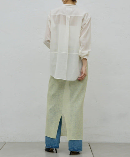 【HERITANOVUM】透視羅紋針織半身裙