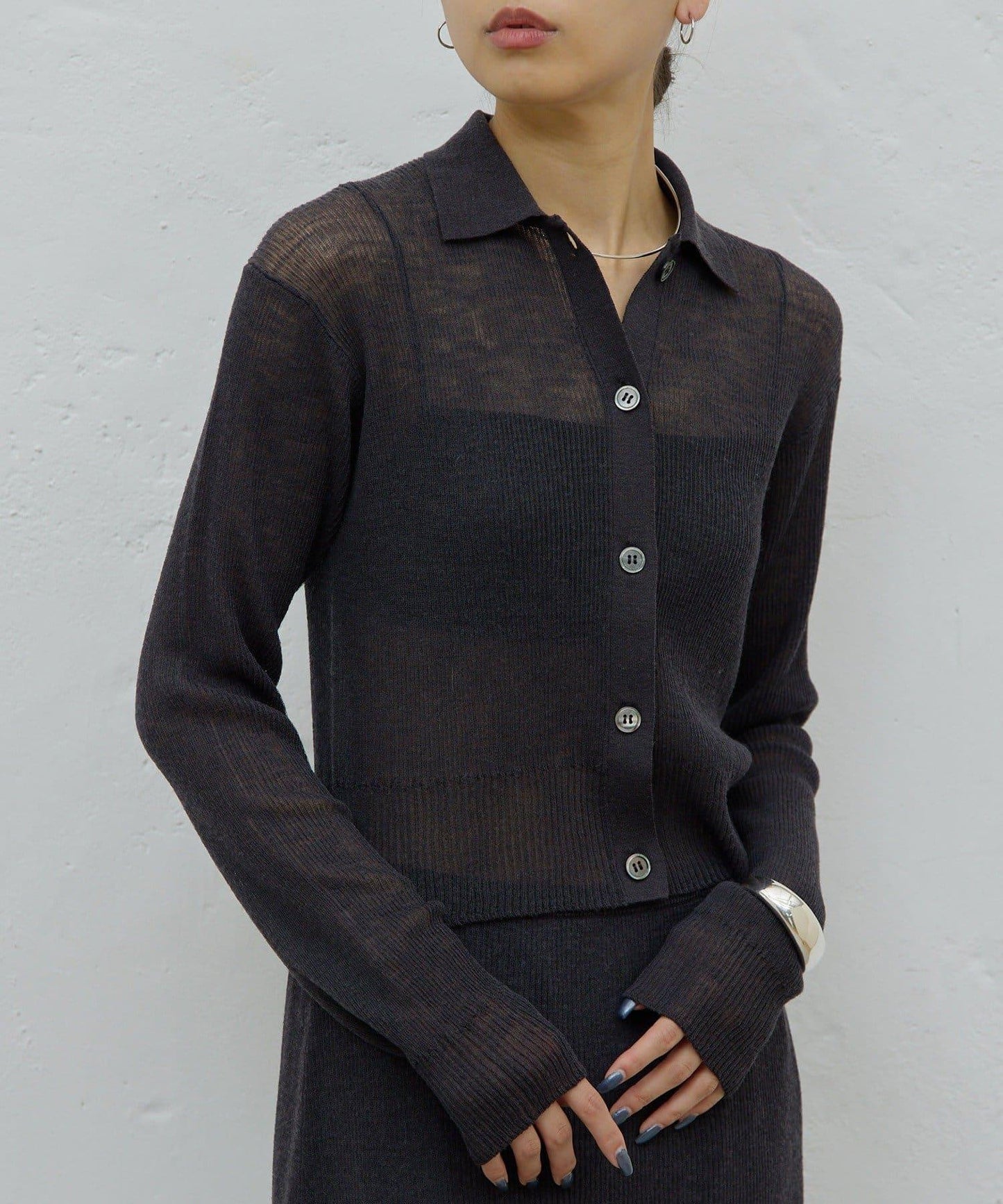 【HERITANOVUM】透視羅紋針織POLO衫