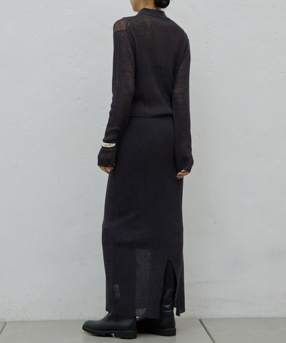 【HERITANOVUM】透視羅紋針織半身裙