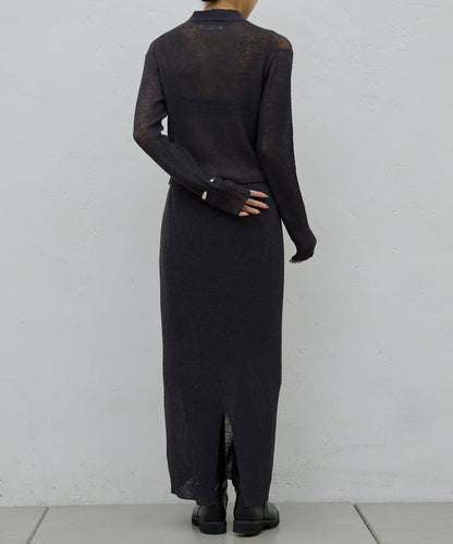 【HERITANOVUM】透視羅紋針織半身裙