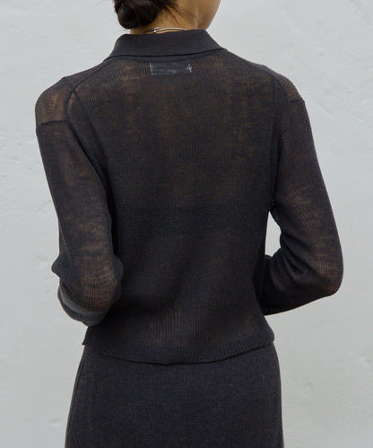 【HERITANOVUM】透視羅紋針織POLO衫