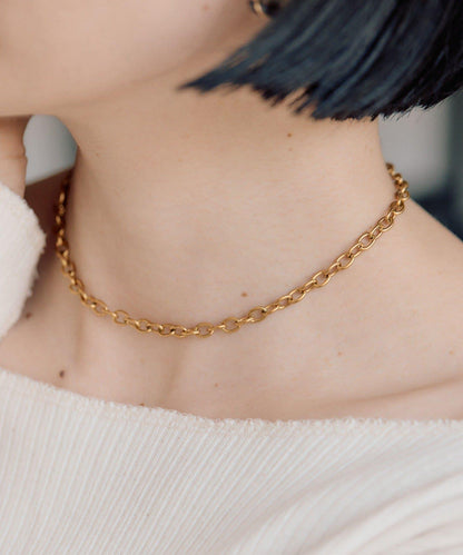 金屬過敏適用/不鏽鋼 跳躍D鏈條項鍊