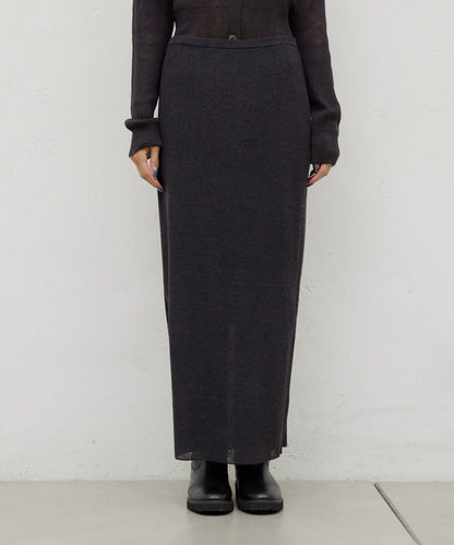 【HERITANOVUM】透視羅紋針織半身裙