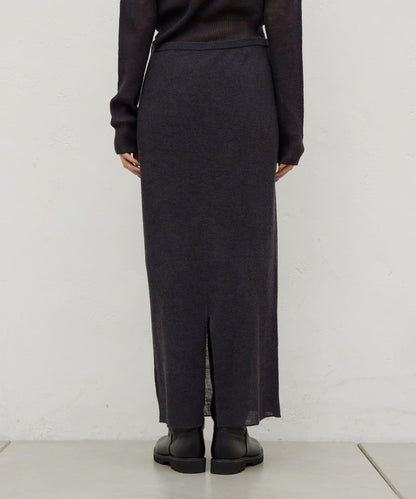 【HERITANOVUM】透視羅紋針織半身裙