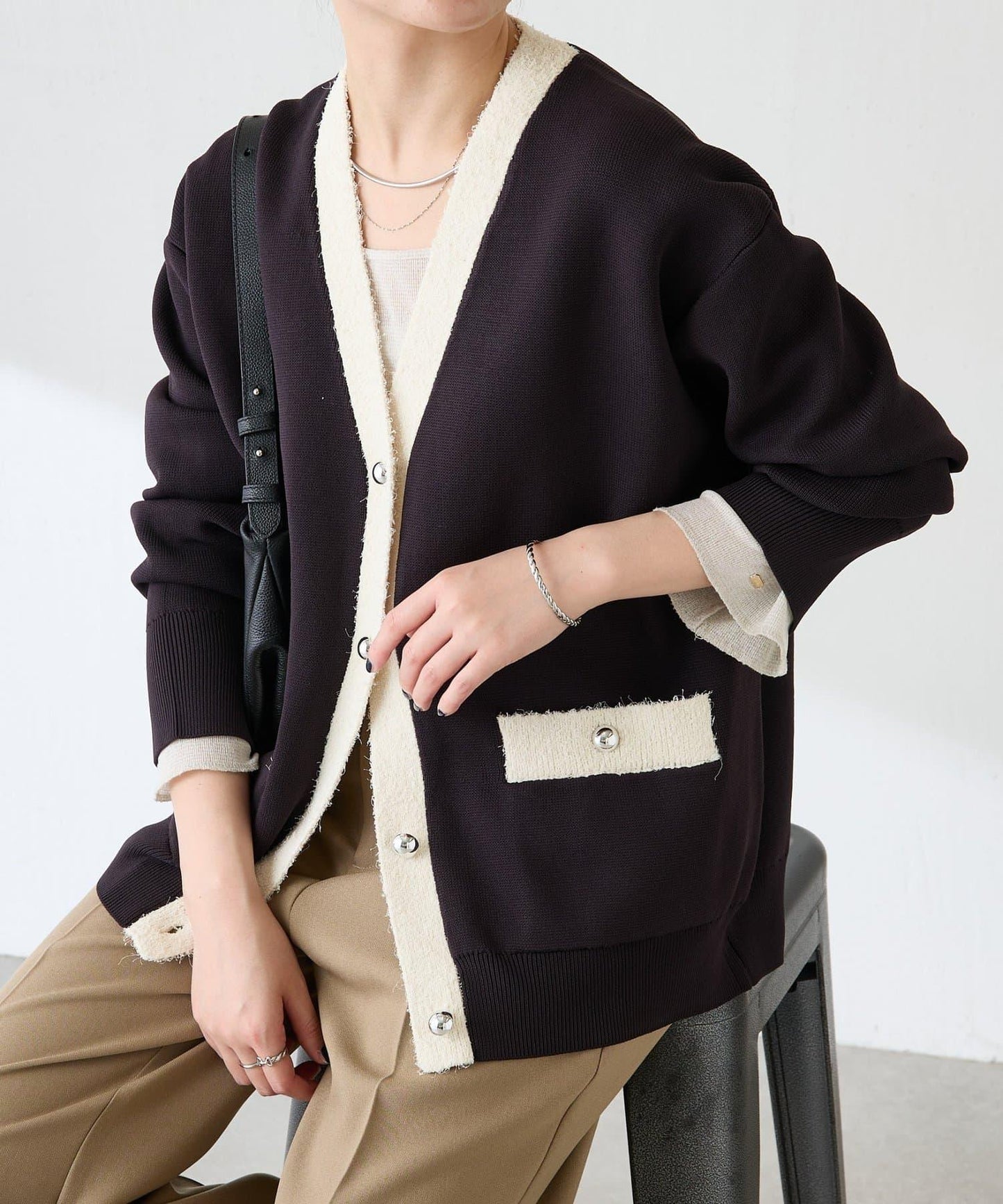 【輕盈/顯氣質】半米蘭針織開衫