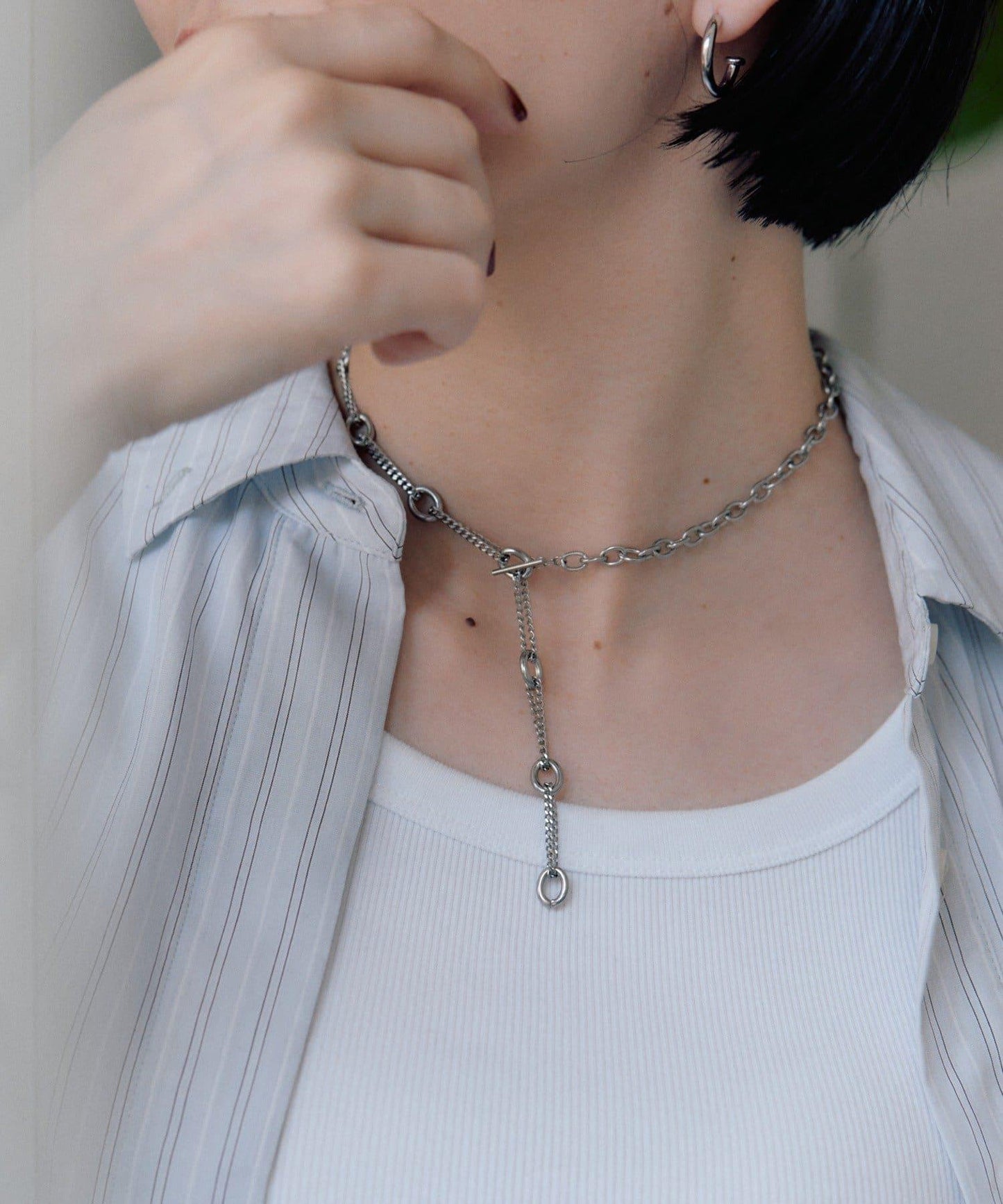 金屬過敏適用/不鏽鋼 跳躍D鏈條項鍊