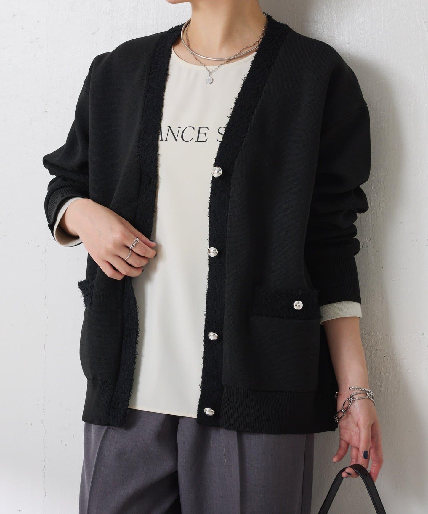 【輕盈/顯氣質】半米蘭針織開衫