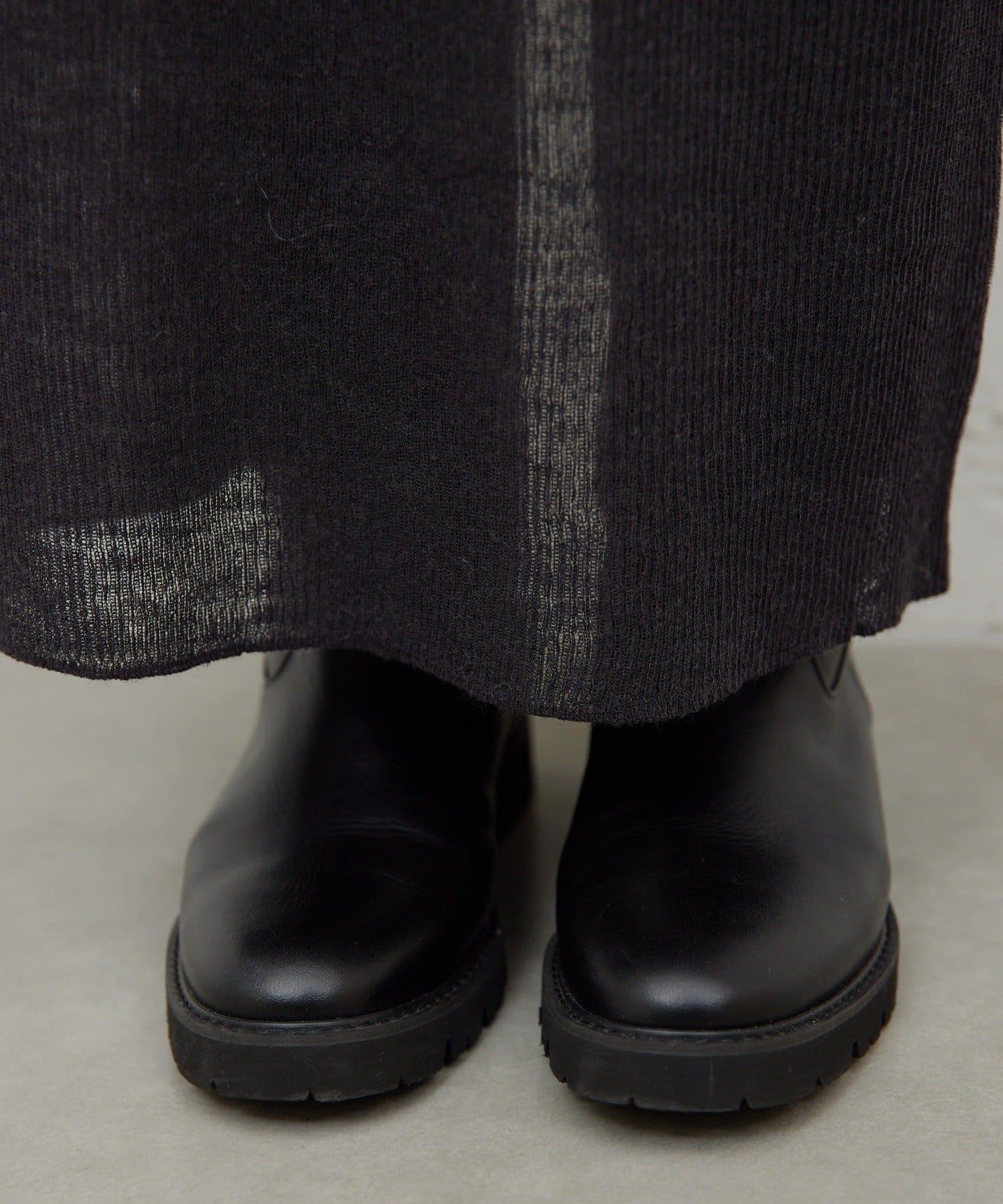 【HERITANOVUM】透視羅紋針織半身裙