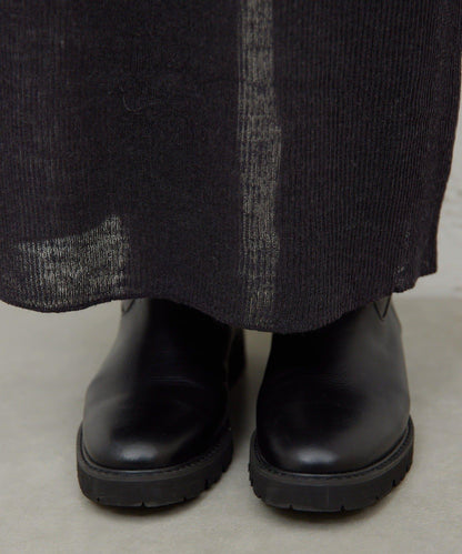 【HERITANOVUM】透視羅紋針織半身裙