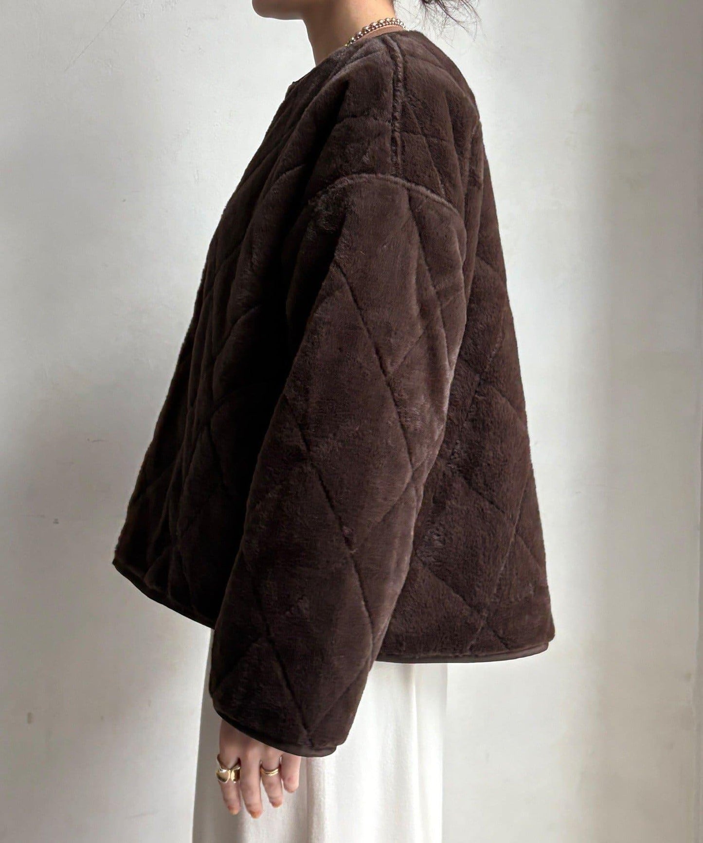 可雙面穿仿毛絎縫大衣