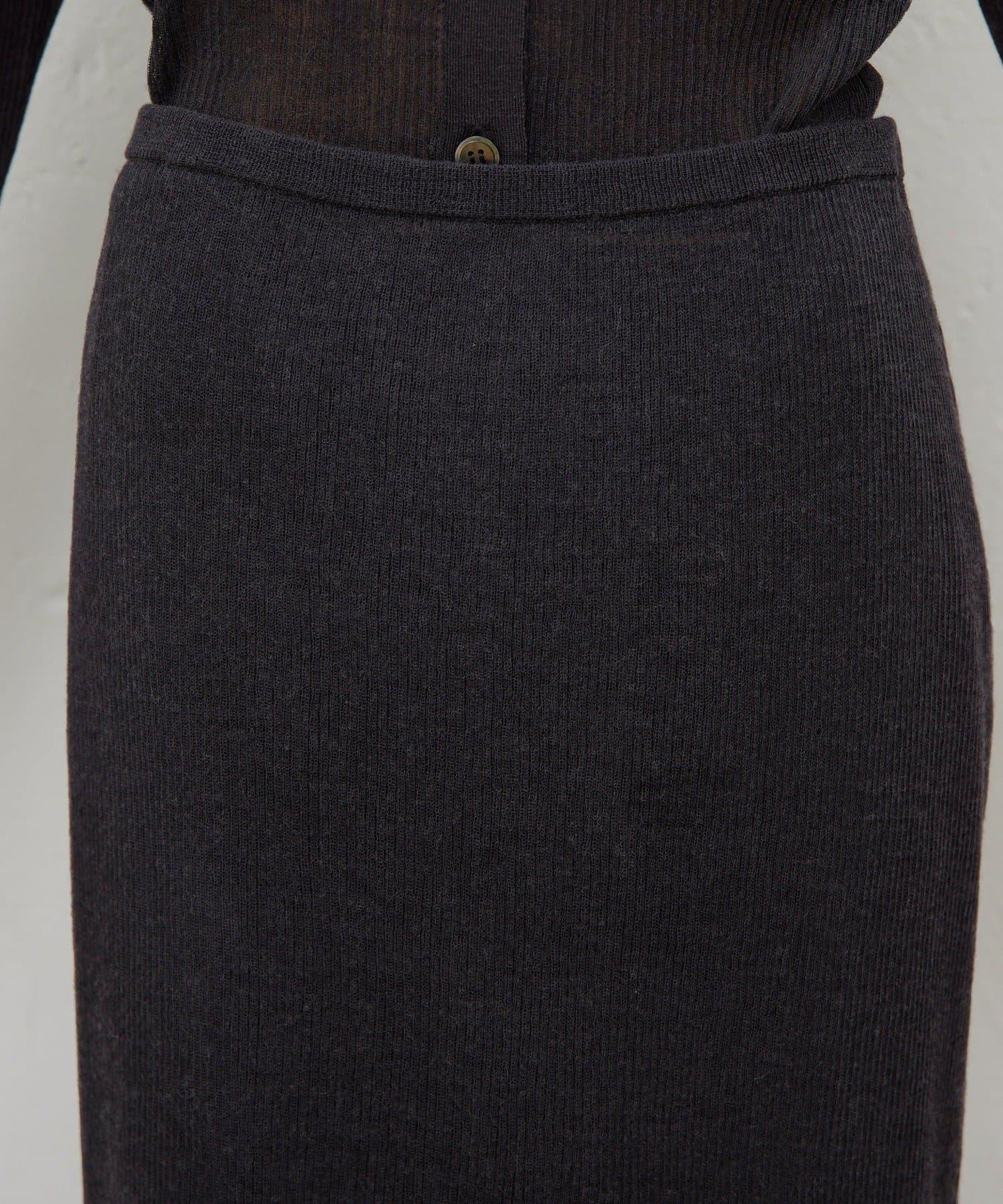 【HERITANOVUM】透視羅紋針織半身裙