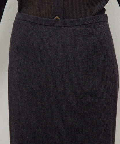 【HERITANOVUM】透視羅紋針織半身裙