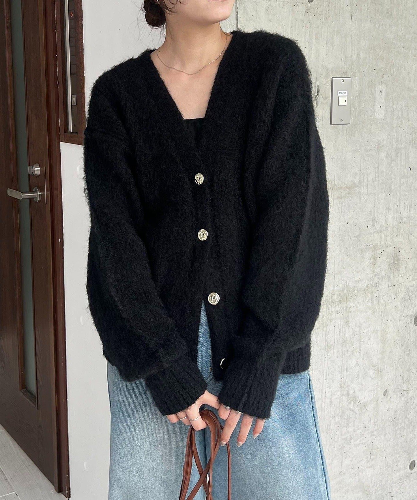 【HAPPY BAG対象】微妙色調紐扣疊穿風開衫