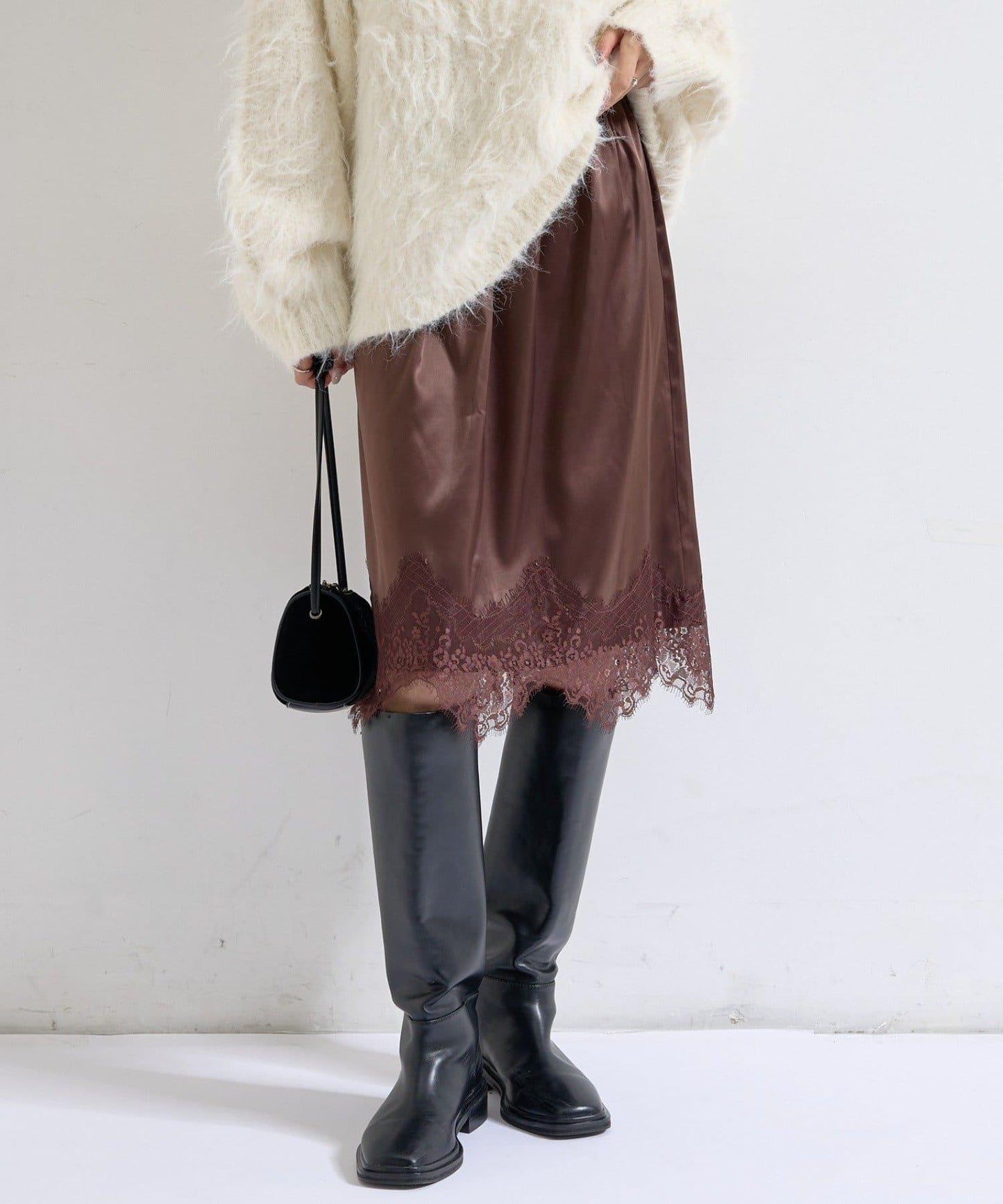 下襬蕾絲多功能半身裙