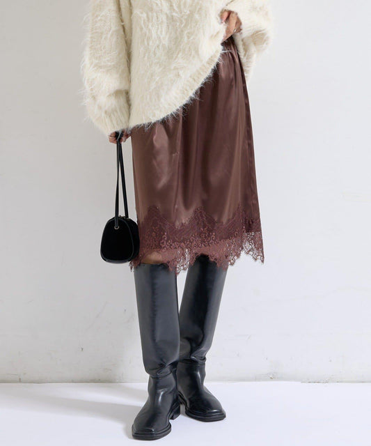 下襬蕾絲多功能半身裙