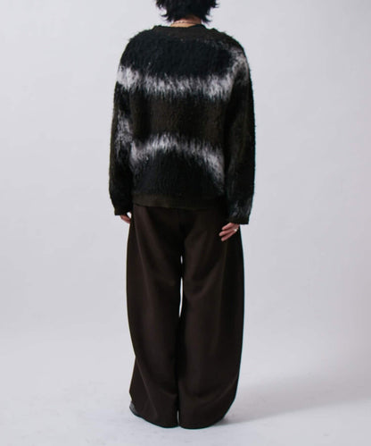 配腰帶雙層布氣球弧形休閒褲