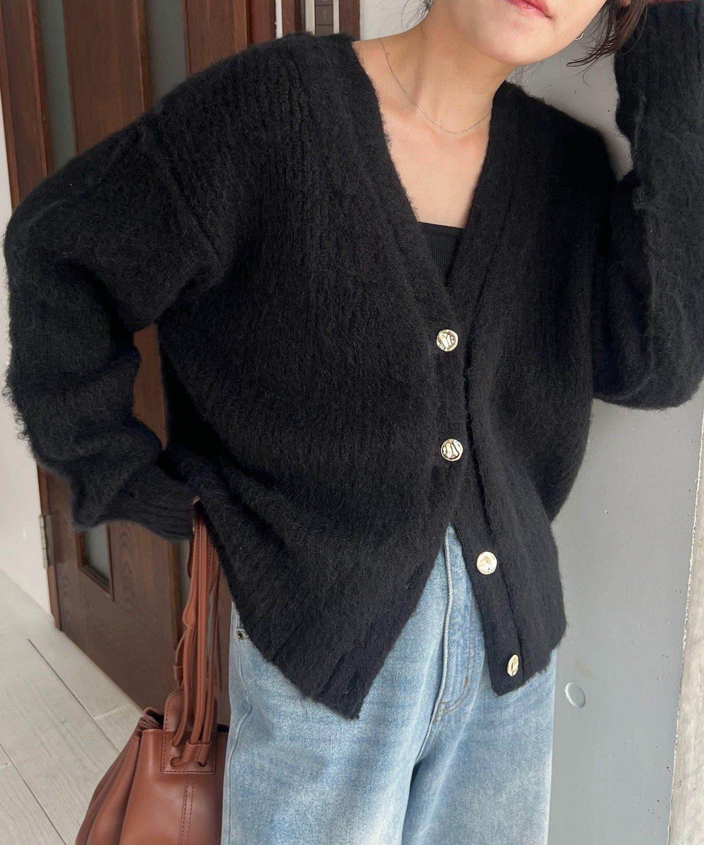 【HAPPY BAG対象】微妙色調紐扣疊穿風開衫