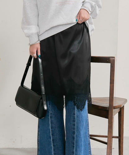 下襬蕾絲多功能半身裙