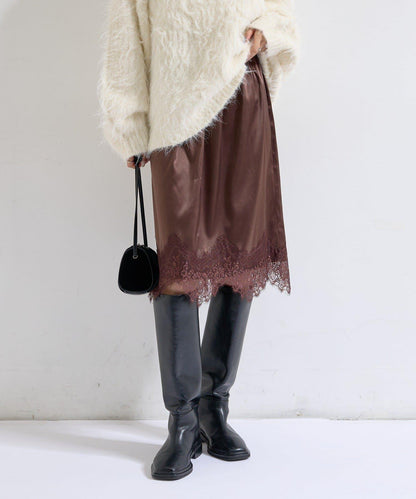 下襬蕾絲多功能半身裙