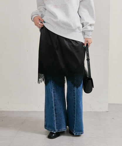 下襬蕾絲多功能半身裙