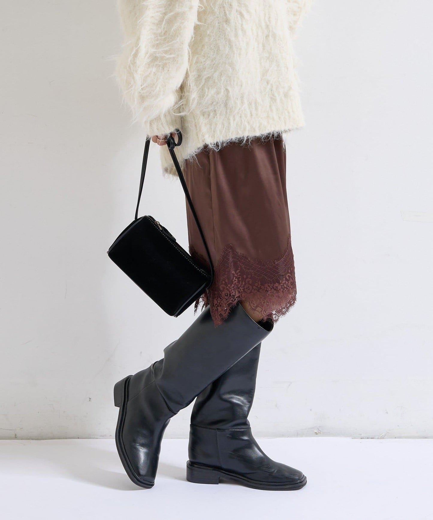 下襬蕾絲多功能半身裙