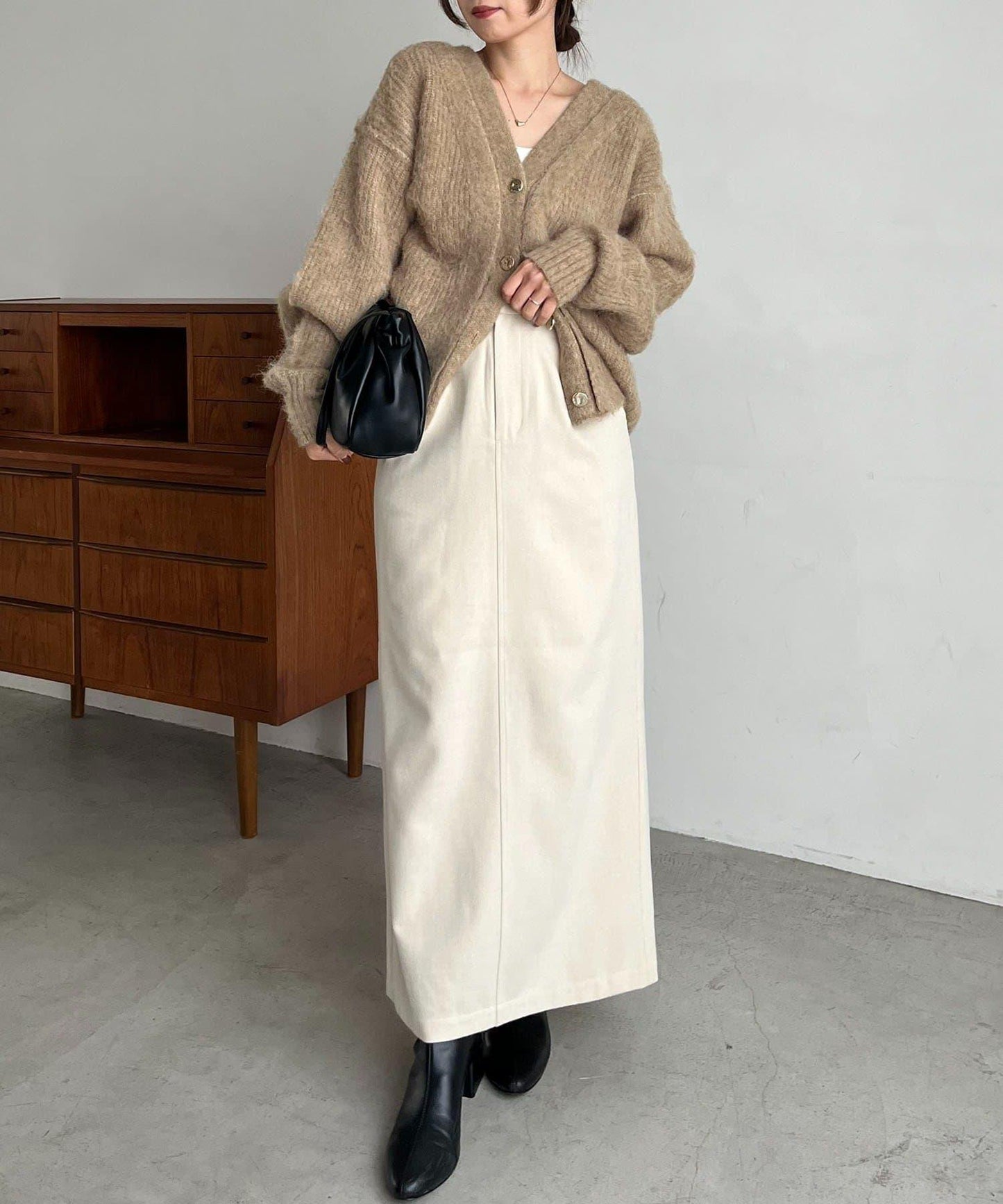 【HAPPY BAG対象】微妙色調紐扣疊穿風開衫