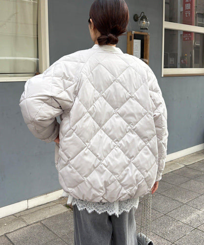 彈力塔夫綢羅紋袖短款羽絨服