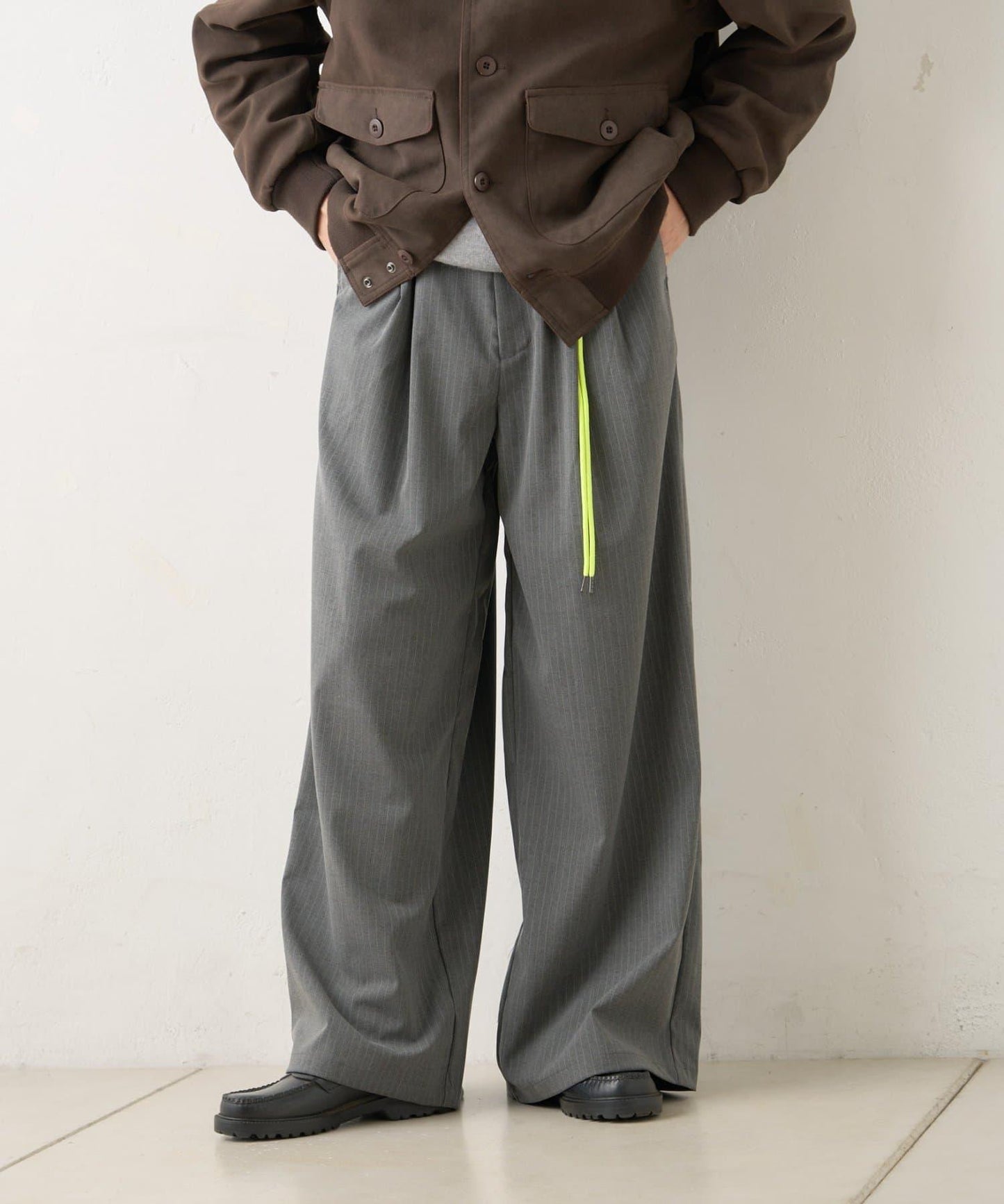 【WHIMSIC/2尺碼可選】細條紋寬鬆西裝褲