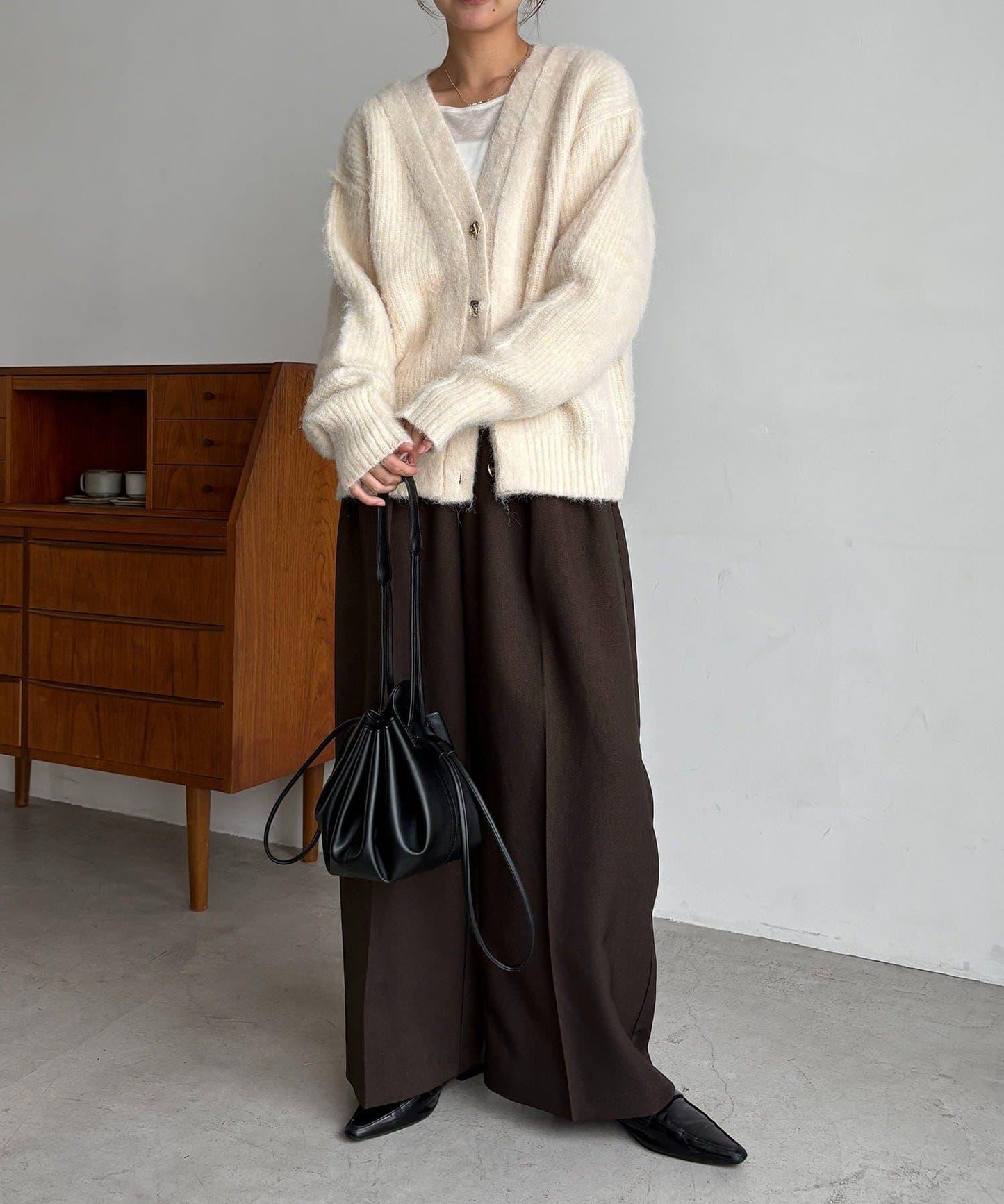 【HAPPY BAG対象】微妙色調紐扣疊穿風開衫