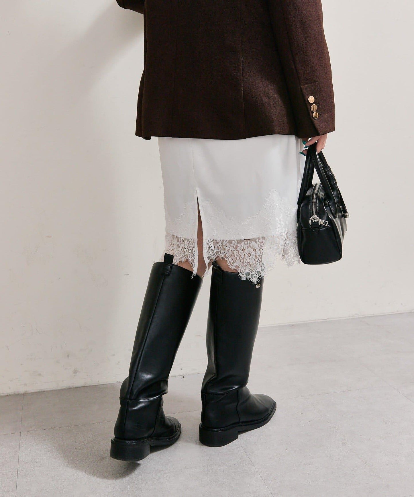 下襬蕾絲多功能半身裙