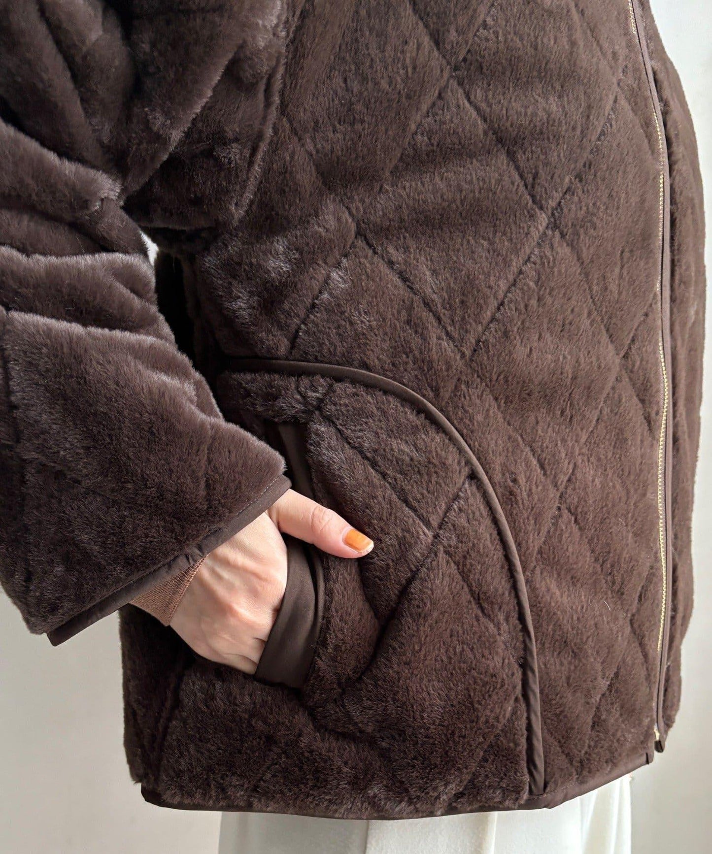 可雙面穿仿毛絎縫大衣