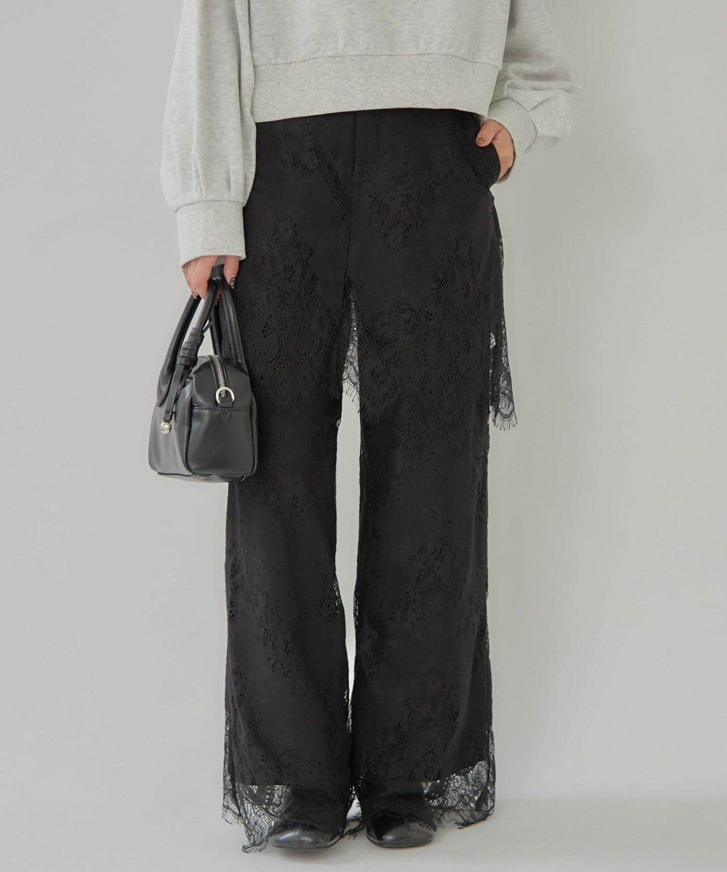 鏤空花邊疊層褲