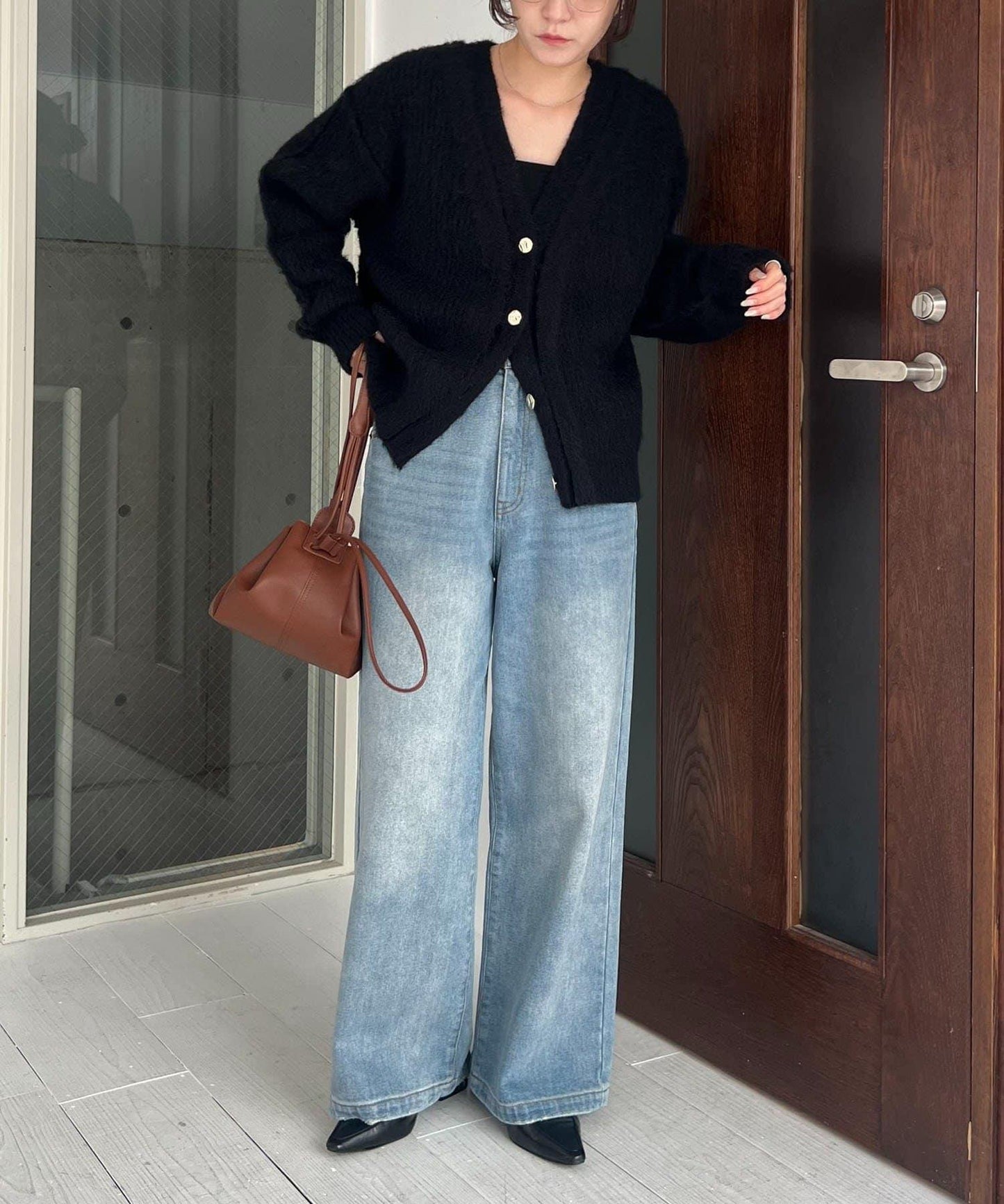 【HAPPY BAG対象】微妙色調紐扣疊穿風開衫